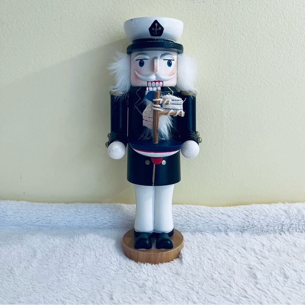 10" Sailor Wooden Nutcracker Nautical Christmas Decor Decoration Collectible